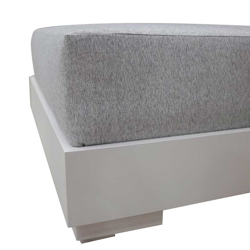 Lettino Prendisole da Giardino in Alluminio Bianco e Grigio Delfi