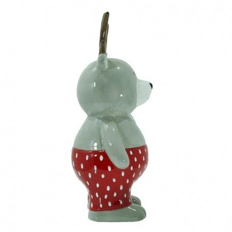 Orso in Ceramica Grigio con Corna H.23 cm