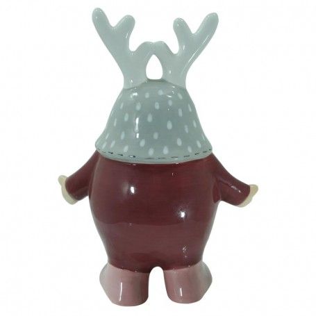 Gnomo Natalizio con Corna in Ceramica H.21 cm