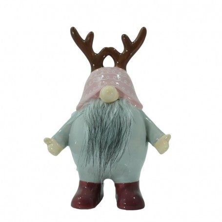 Gnomo Natalizio con Corna in Ceramica H.26 cm