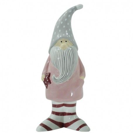 Gnomo Natalizio con Cappello in Ceramica H.31 cm