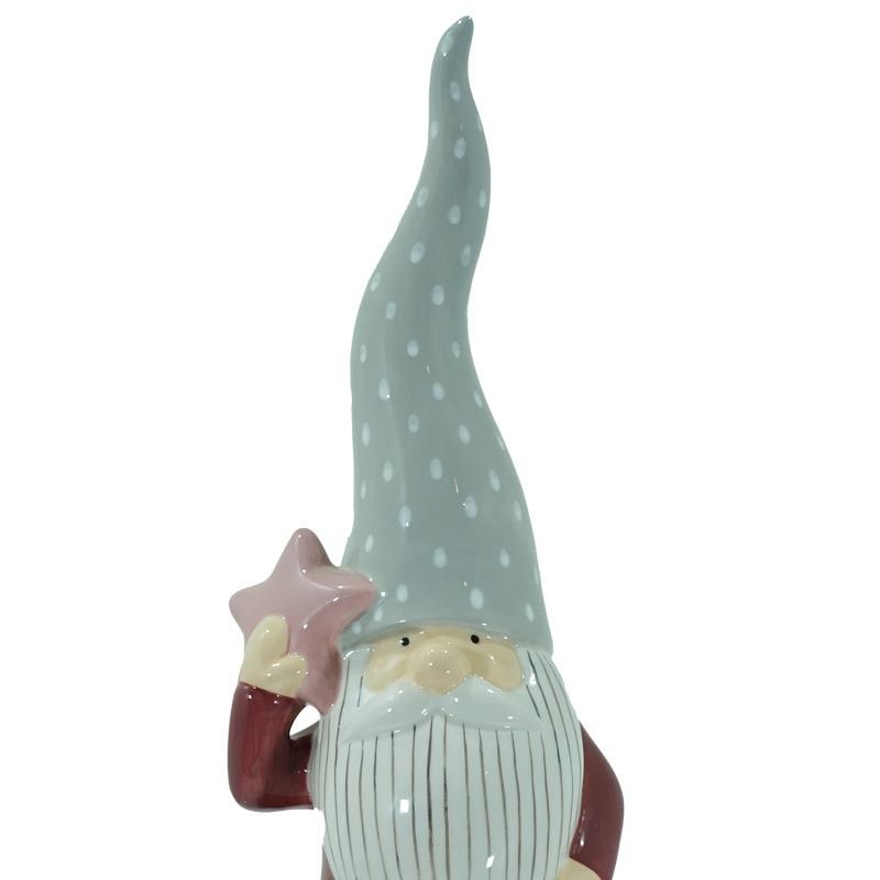 Babbo Natale con Cappello Lungo in Ceramica H.38 cm