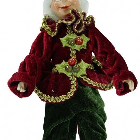 Elfo di Natale con Abito Verde e Rosso 3 Misure