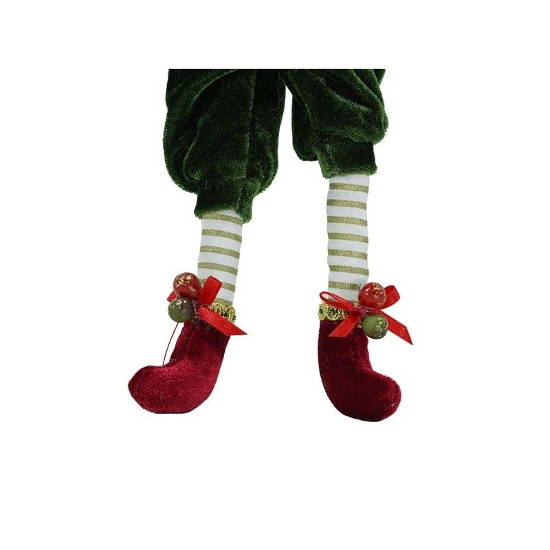 Elfo di Natale con Abito Verde e Rosso 3 Misure