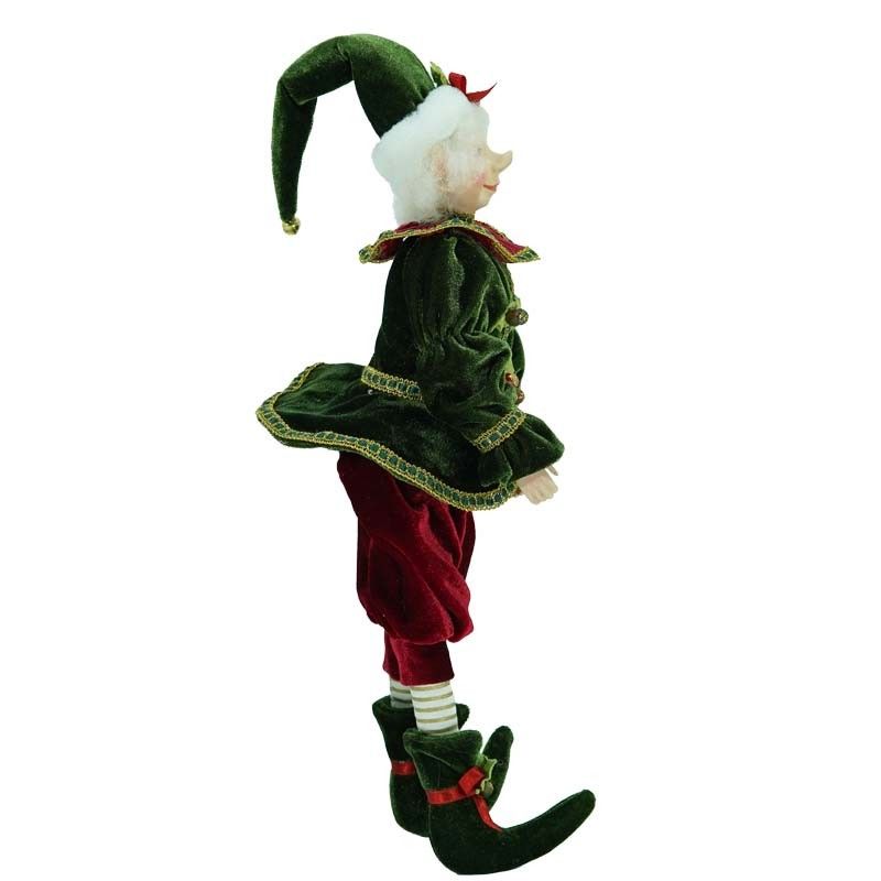 Elfo di Natale con Abito Verde e Rosso 3 Misure
