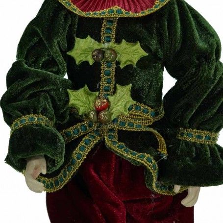 Elfo di Natale con Abito Verde e Rosso 3 Misure