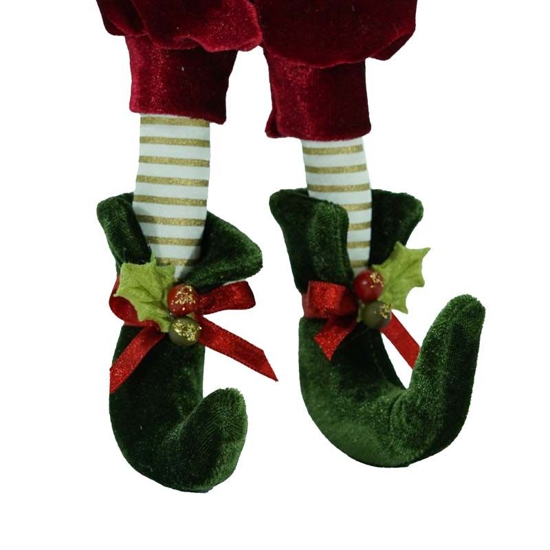 Elfo di Natale con Abito Verde e Rosso 3 Misure