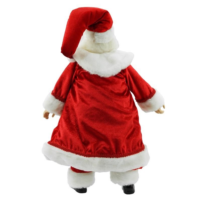 Babbo Natale in Piedi con Abito Rosso e Gilet a Quadri H.45 cm