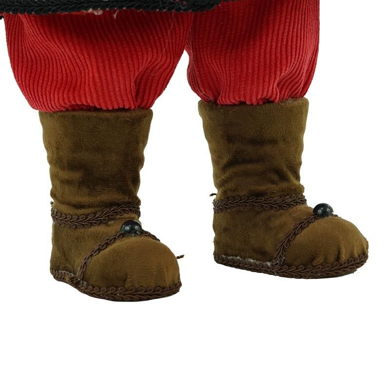 Babbo Natale in Piedi con Abito Rosso e Cappello a Quadri H.45 cm