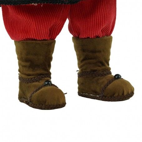 Babbo Natale in Piedi con Abito Rosso e Cappello a Quadri H.45 cm