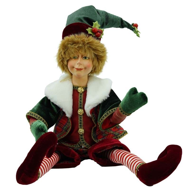 Elfo Natalizio Seduto H.50 cm
