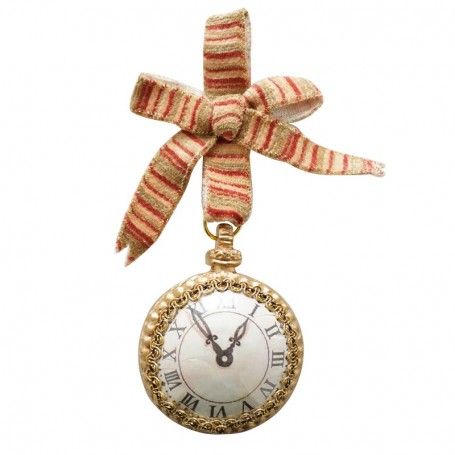 Orologio Natalizio con Nastro da Appendere D.7 cm 3 Modelli