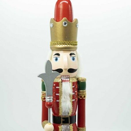 Schiaccianoci Natalizio in Legno con Corona H.58 cm