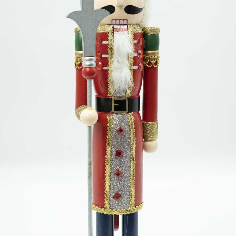 Schiaccianoci Natalizio in Legno con Corona H.58 cm