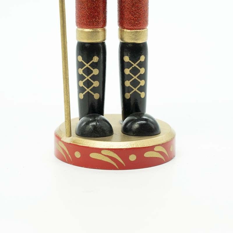 Schiaccianoci Natalizio in Uniforme Glitterata con Ascia H.38 cm