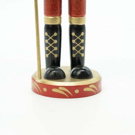 Schiaccianoci Natalizio in Uniforme Glitterata con Ascia H.38 cm