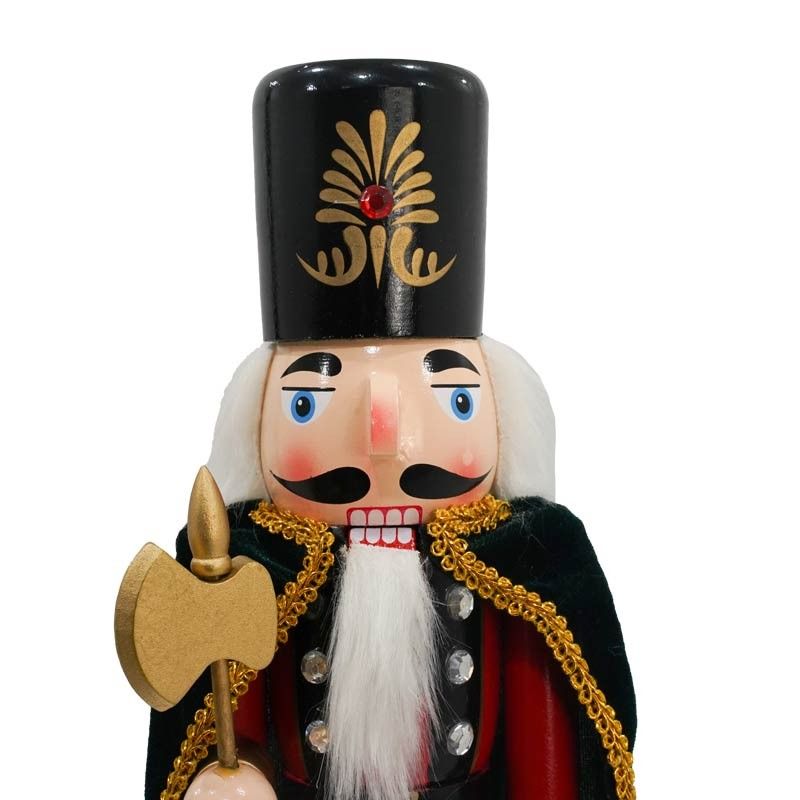 Schiaccianoci di Natale in Legno con Mantello Nero H.38 cm