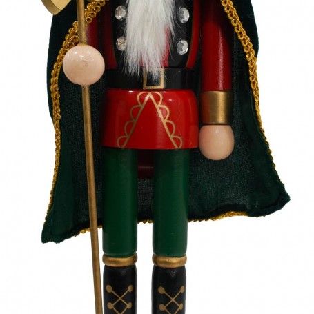 Schiaccianoci di Natale in Legno con Mantello Nero H.38 cm