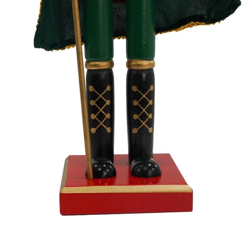 Schiaccianoci di Natale in Legno con Mantello Nero H.38 cm