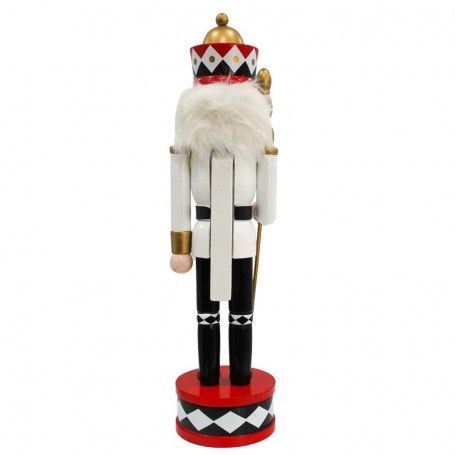 Schiaccianoci Natalizio in Legno su Piedistallo con Scettro H.38 e 60 cm