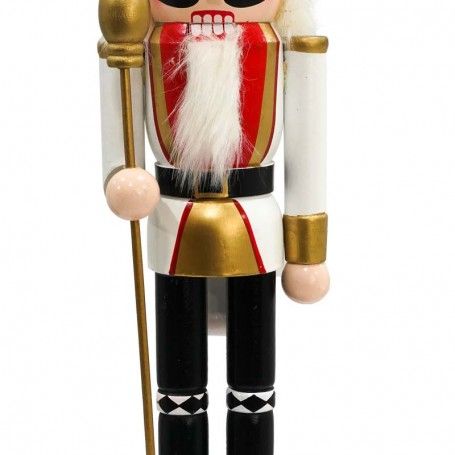 Schiaccianoci Natalizio in Legno su Piedistallo con Scettro H.38 e 60 cm