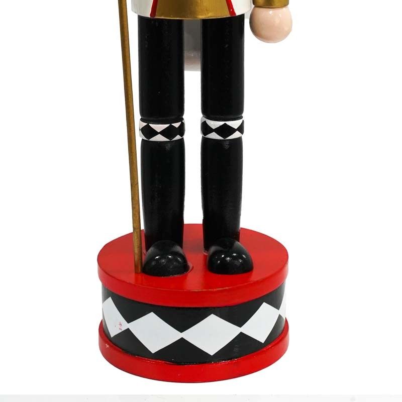 Schiaccianoci Natalizio in Legno su Piedistallo con Scettro H.38 e 60 cm