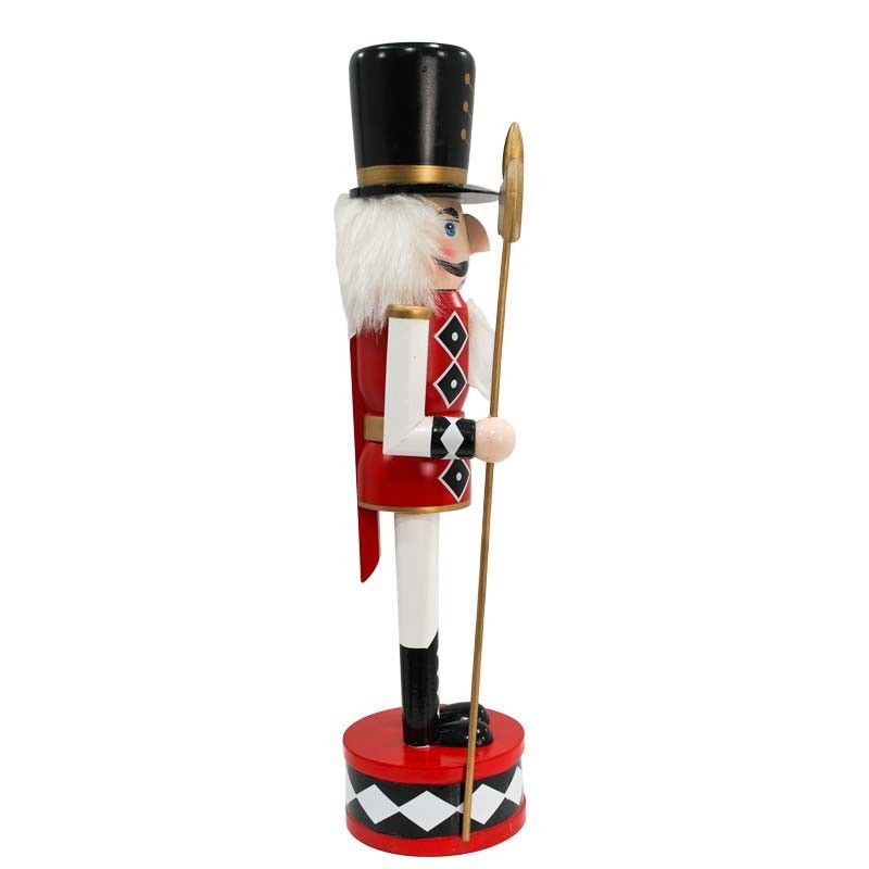 Schiaccianoci Natalizio in Legno su Piedistallo con Ascia H.38 e 60 cm