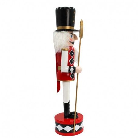 Schiaccianoci Natalizio in Legno su Piedistallo con Ascia H.38 e 60 cm