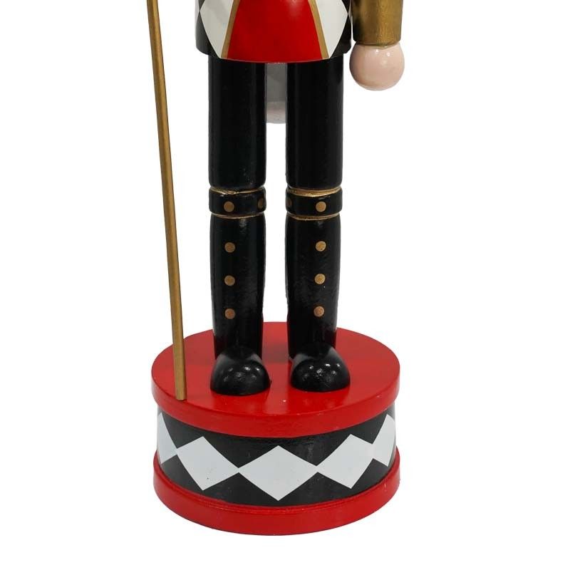 Schiaccianoci Natalizio in Legno su Piedistallo con Scettro H.38 e 60 cm