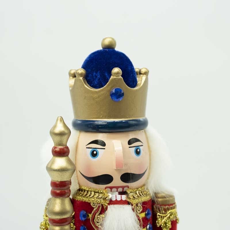 Schiaccianoci di Natale con Giacca di Velluto Rosso H.38 cm