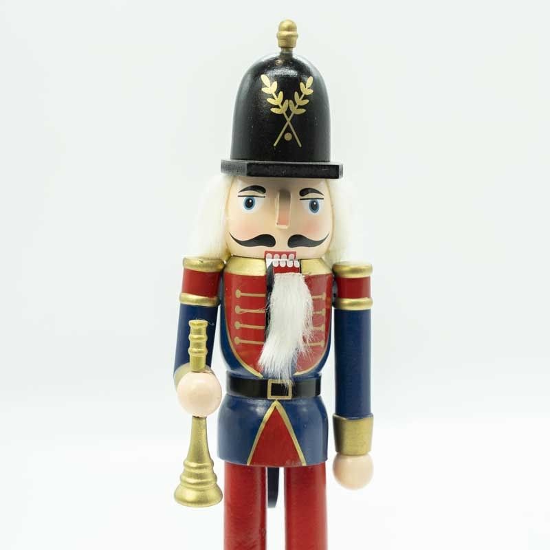 Schiaccianoci Natalizio in Uniforme con Tromba H.30 cm