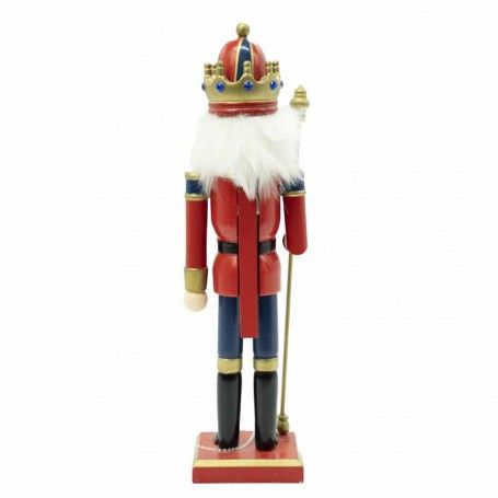 Schiaccianoci Natalizio in Uniforme con Corona e Scettro H.30 cm