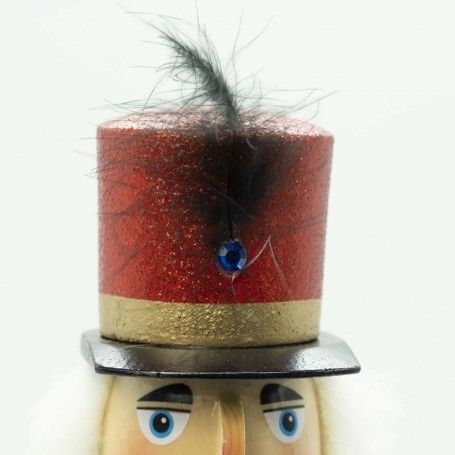 Schiaccianoci Natalizio in Uniforme Glitterata con Tamburo H.38 cm