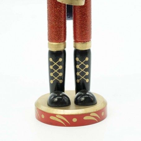 Schiaccianoci Natalizio in Uniforme Glitterata con Tamburo H.38 cm