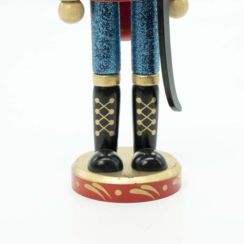 Schiaccianoci Natalizio in Uniforme Glitterata con Spada H.38 cm