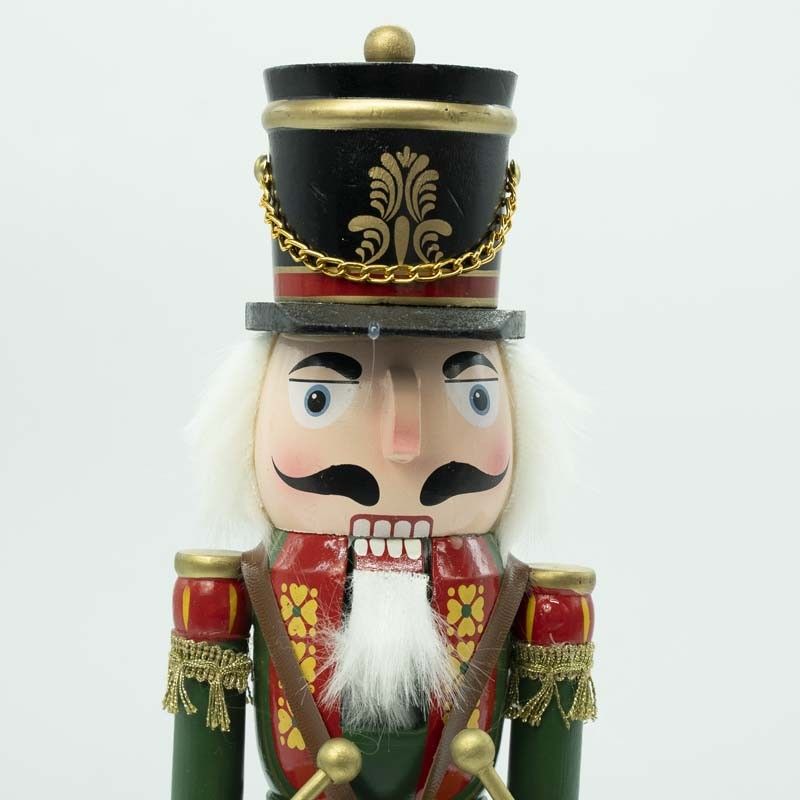 Schiaccianoci Natalizio in Uniforme con Tamburo H.38 cm