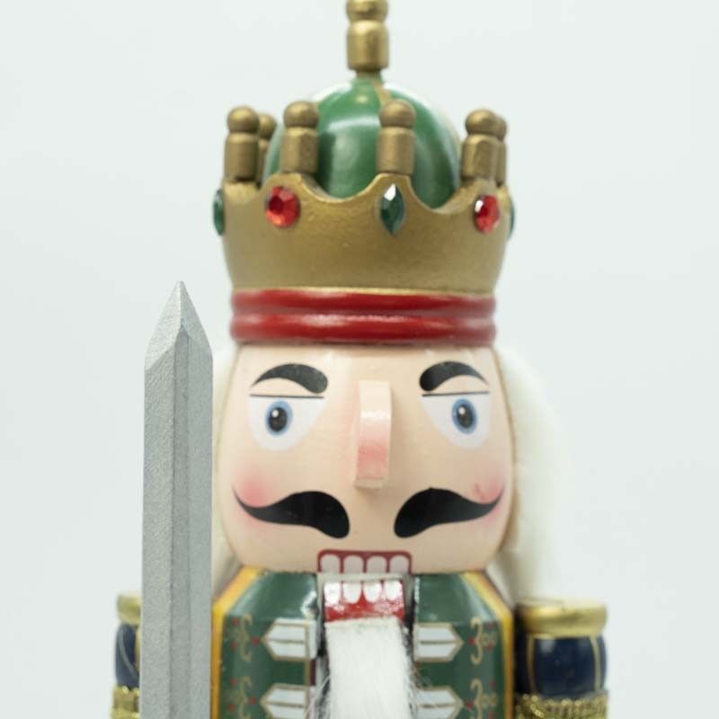 Schiaccianoci Natalizio in Uniforme con Corona e Spada H.38 cm