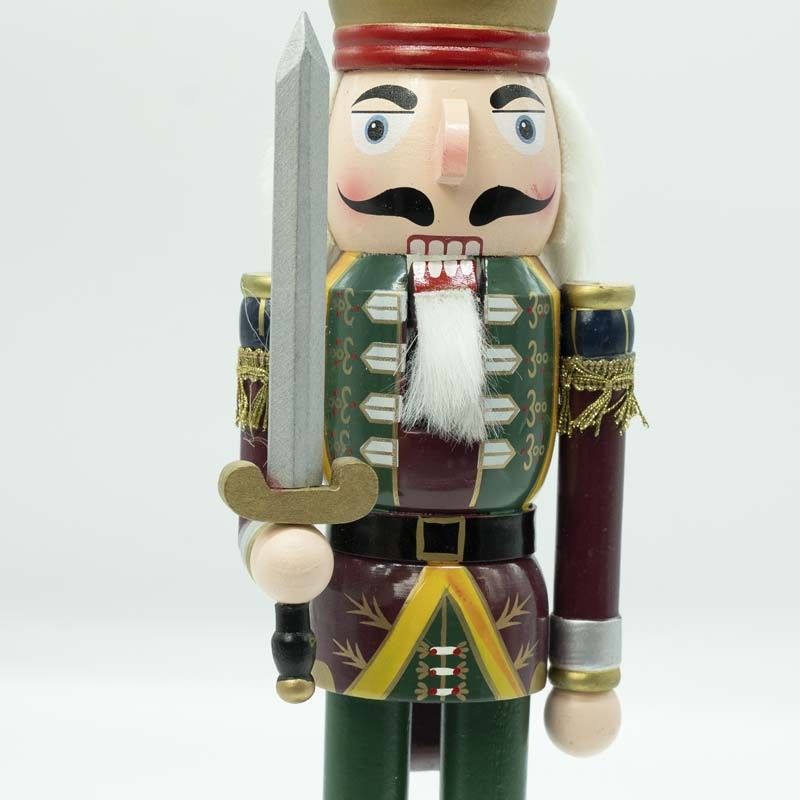 Schiaccianoci Natalizio in Uniforme con Corona e Spada H.38 cm