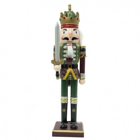 Schiaccianoci Natalizio in Uniforme con Corona e Spada H.38 cm