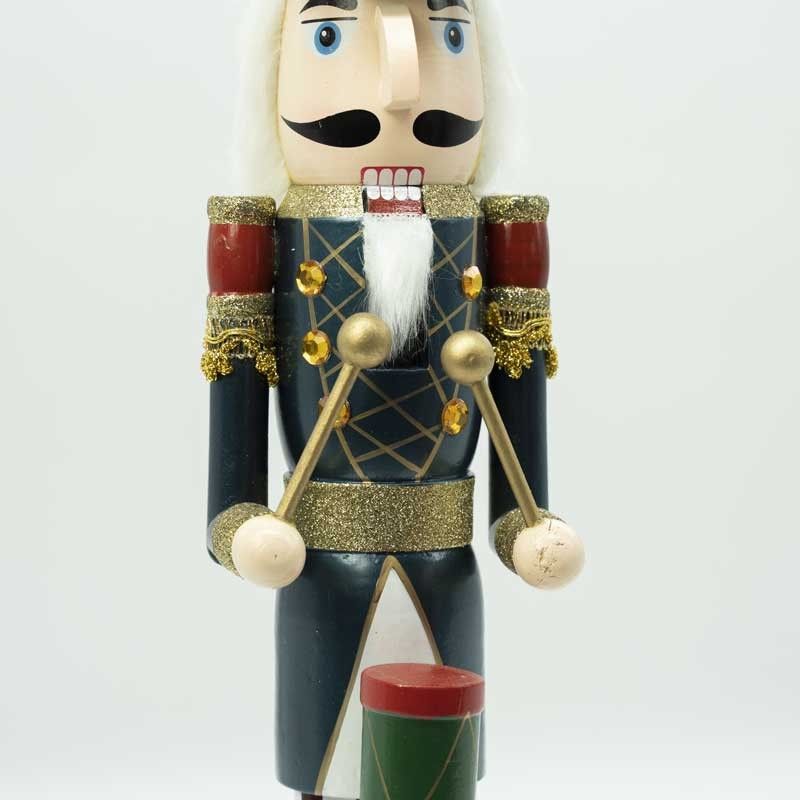 Schiaccianoci Natalizio in Legno con Tamburo H.58 cm