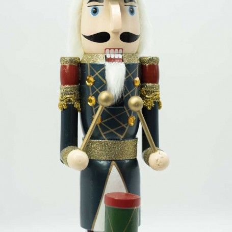 Schiaccianoci Natalizio in Legno con Tamburo H.58 cm