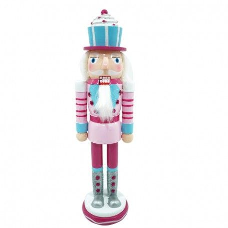 Schiaccianoci Natalizio in Legno con Cappello Cup Cake H.38 cm