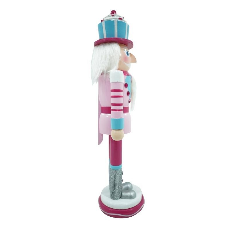 Schiaccianoci Natalizio in Legno con Cappello Cup Cake H.38 cm