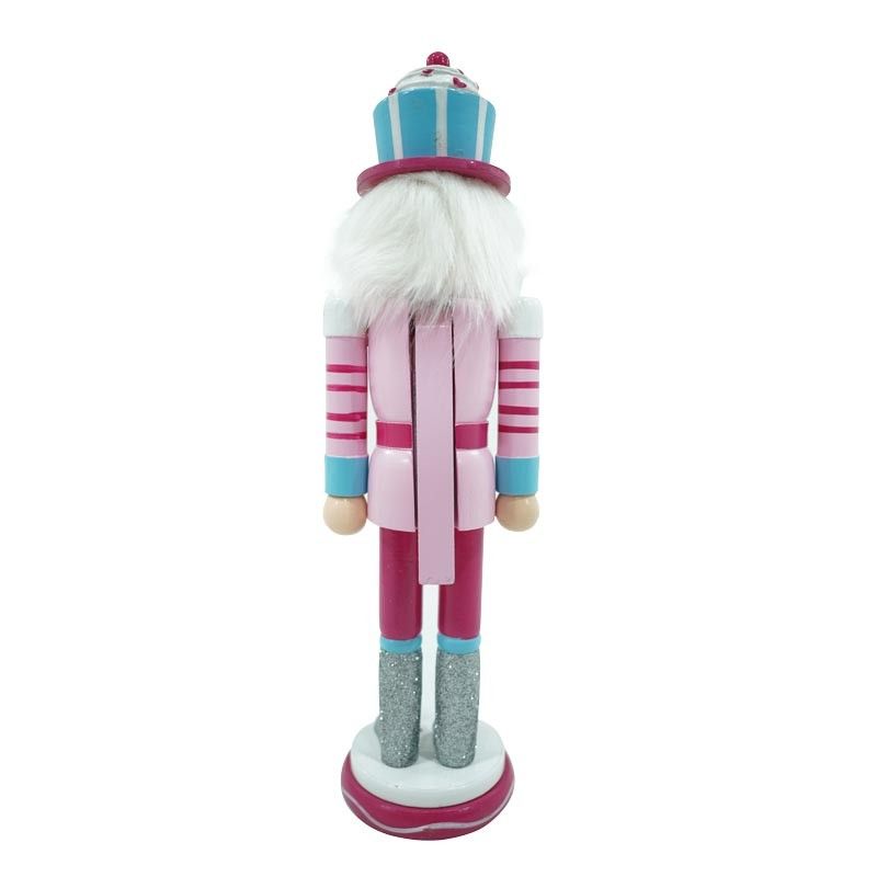 Schiaccianoci Natalizio in Legno con Cappello Cup Cake H.38 cm