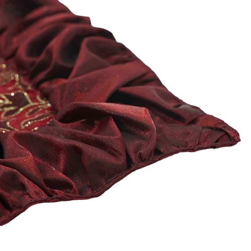 Runner da Tavolo Natalizio in Velluto Rosso e Bordeaux L.180 cm