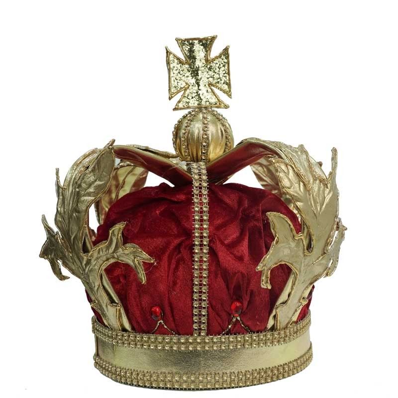 Corona Oro con Velluto Rosso H.30 cm