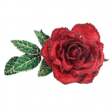 Rosa Rossa con Clip D.15 cm