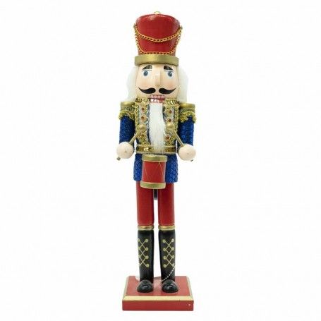 Schiaccianoci di Natale in Uniforme con Paillettes e Tamburo H.38 cm