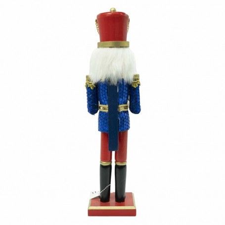 Schiaccianoci di Natale in Uniforme con Paillettes e Tamburo H.38 cm