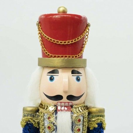 Schiaccianoci di Natale in Uniforme con Paillettes e Tamburo H.38 cm